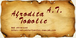Afrodita Topolić vizit kartica